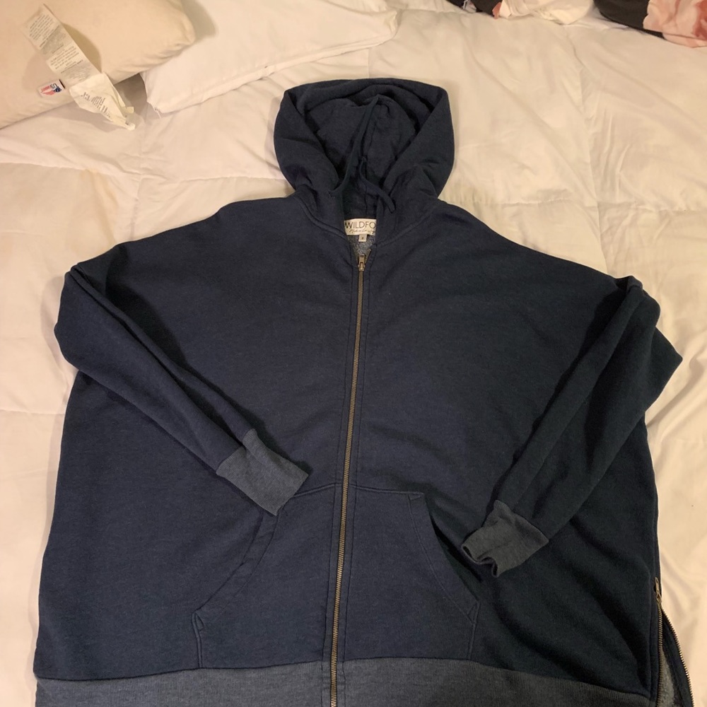 Navy wild fox zip up